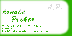 arnold priher business card